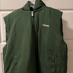 Raw Gear.  Men's Green Puffer Vest with a Hood